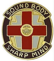 US Army Unit Crest: 338th Medical Group - Motto: SOUND BODY SHARP MIND