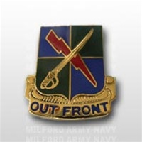 US Army Unit Crest: 501st Military Intelligence Battalion - Motto: OUT FRONT
