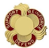 US Army Unit Crest: 428th Field Artillery Brigade - MOTTO: SUPPORT REINFORCE DEFEND