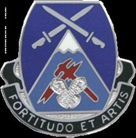 US Army Unit Crest: Special Troops Battalion 3rd Brigade - 10th Mountain Division - MOTTO: FORTITUDO ET ARTIS