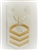 US Navy Master Chief Petty Officer Rating Badge with Specialty - E9: OS - Operations Specialist - Male - Vanchief on White CNT