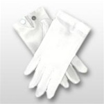 White Cotton Gloves with Snap-Closure