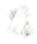 White Cotton Gloves with Rubber Gripper and Snap-Closure