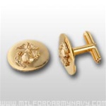 USMC Cuff Links: NCO Cuff Links - Anodized with Globe and Anchor Emblem