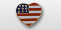 US Navy Lapel Pins: American Flag Heart