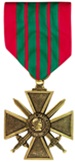 Full-Size Medal: Croix De Guerre - All Services - Foreign Service - France