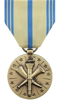 Full-Size Medal: Armed Forces Reserve - Navy - Reverse has a sailing ship with an anchor on its front