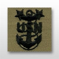 US Navy Enlisted Collar Device Desert Subdued Embroidered: E-9 Master Chief Petty Officer (MCPO)