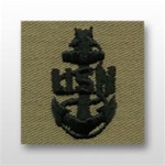 US Navy Enlisted Collar Device Desert Subdued Embroidered: E-8 Senior Chief Petty Officer (SCPO)