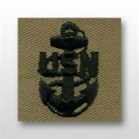 US Navy Enlisted Collar Device Desert Subdued Embroidered: E-7 Chief Petty Officer (CPO)