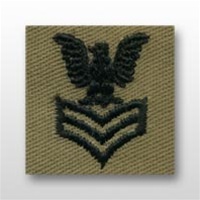 US Navy Enlisted Collar Device Desert Subdued Embroidered: E-6 Petty Officer First Class (PO1)