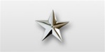 US Army General Stars:  O-7 Brigadier General (BG) - 1" Individual Stars - Nickel Plated (2 Individual Stars)