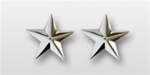 US Army General Stars:  O-8 Major General (MG) - 1" Individual Stars - Nickel Plated (4 Individual Stars)