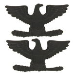 US Army Rank Superior Subdued Black Metal Collar Insignia:  O-6 Colonel (COL)