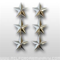 USMC Officer Coat Insignia:  O-9 Lieutenant General (LtGen) - Mirror Finish