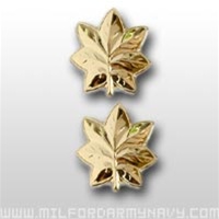 USMC Officer Coat Insignia:  O-4 Major (Maj) - Gold Mirror Finish