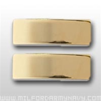 USMC Officer Coat Insignia:  O-1 Second Lieutenant (2ndLt) - Gold Mirror Finish