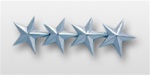 US Army General Stars: O-10 General (GEN) - 1" - 4 Stars On A Bar - Point To Center - Nickel Plated - For Coat