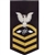 US Navy Chief Petty Officer Rating Badge with Specialty - E7: AT - Aviation Electronic Technician - Male - Vanchief - Gold on Blue