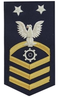 USCG Master Chief Petty Officer Rating Badge with Specialty:  E-9  Machinery Technician (MK)