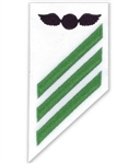 US Navy Combo Rating Badge - E3: AE - Aviation Electrician - 3 Stripes - White Poplin