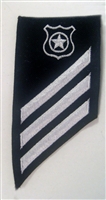 US Navy Combo Rating Badge - E3: MA - Master at Arms - 3 Stripes - Blue Serge