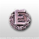 Attachment:      Silver Letter "E" with Wreath - 4 or more Awards - Silver Oxide - For Ribbon or Full Size Medal