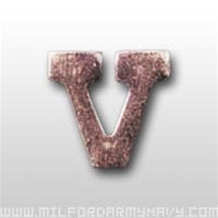 Attachment:  Bronze Letter "V"  (Large) - For Ribbon or Full Size Medal