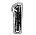 Attachment: Flight Numeral -  Silver Finish #1 - For Ribbon, Full Size Medal or Mini Medal