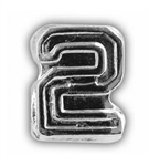 Attachment: Flight Numeral -  Silver Finish #2 - For Ribbon, Full Size Medal or Mini Medal