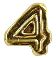 Attachment: Flight Numeral - Gold Finish #4 - For Ribbon, Full Size Medal or Mini Medal
