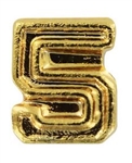 Attachment: Flight Numeral - Gold Finish #5 - For Ribbon, Full Size Medal or Mini Medal