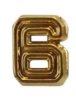 Attachment: Flight Numeral - Gold Finish #6 - For Ribbon, Full Size Medal or Mini Medal