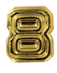 Attachment: Flight Numeral - Gold Finish #8 - For Ribbon, Full Size Medal or Mini Medal