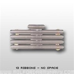 US Military Ribbon Mount: 13 Ribbons - Metal - No Space - for Air Force, Navy, Marines, Coast Guard