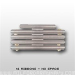 US Military Ribbon Mount: 14 Ribbons - Metal - No Space - for Air Force, Navy, Marines, Coast Guard