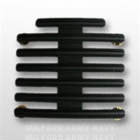 Ribbon Mount: 20 Ribbons - Metal - 1/8" Space - Black Finish - Rows of 3 - for Army