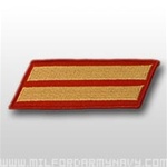USMC Male Service Stripes - Gold Embroidered on Red: Set Of 2