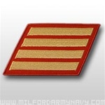 USMC Male Service Stripes - Gold Embroidered on Red: Set Of 4
