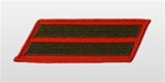 USMC Male Service Stripes - Green Embroidered on Red: Set Of 2