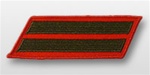 USMC Female Service Stripes - New Issue - Green Embroidered on Red: Set Of 2