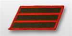USMC Female Service Stripes - New Issue - Green Embroidered on Red: Set Of 3
