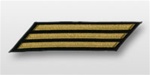 US Navy CPO Hashmarks Gold Embroidered: Set of  3 - Male - 7"