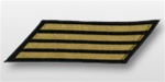 US Navy CPO Hashmarks Gold Embroidered: Set of  4 - Male - 7"