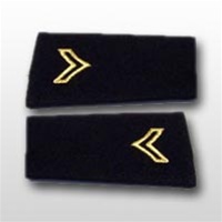 US Army Large Epaulets: E-4 Corporal (CPL) - Male - For Commando Sweater Or Shirt - Rayon Embroidered