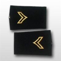 US Army Small Epaulets: E-4 Corporal (CPL) - Female - For Commando Sweater Or Shirt - Rayon Embroidered