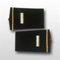 US Army Small Epaulets:  O-2 First Lieutenant (1LT) - Female - For Commando Sweater Or Shirt - Rayon Embroidered
