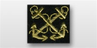 US Navy Warrant Officer Sleeve Device: Boatswain (black background with gold synthetic thread)