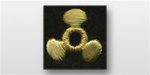 US Navy Warrant Officer Sleeve Device: Engineering Tech (black background with gold synthetic thread)