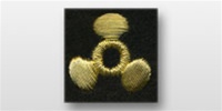 US Navy Warrant Officer Sleeve Device: Engineering Tech (black background with gold synthetic thread)